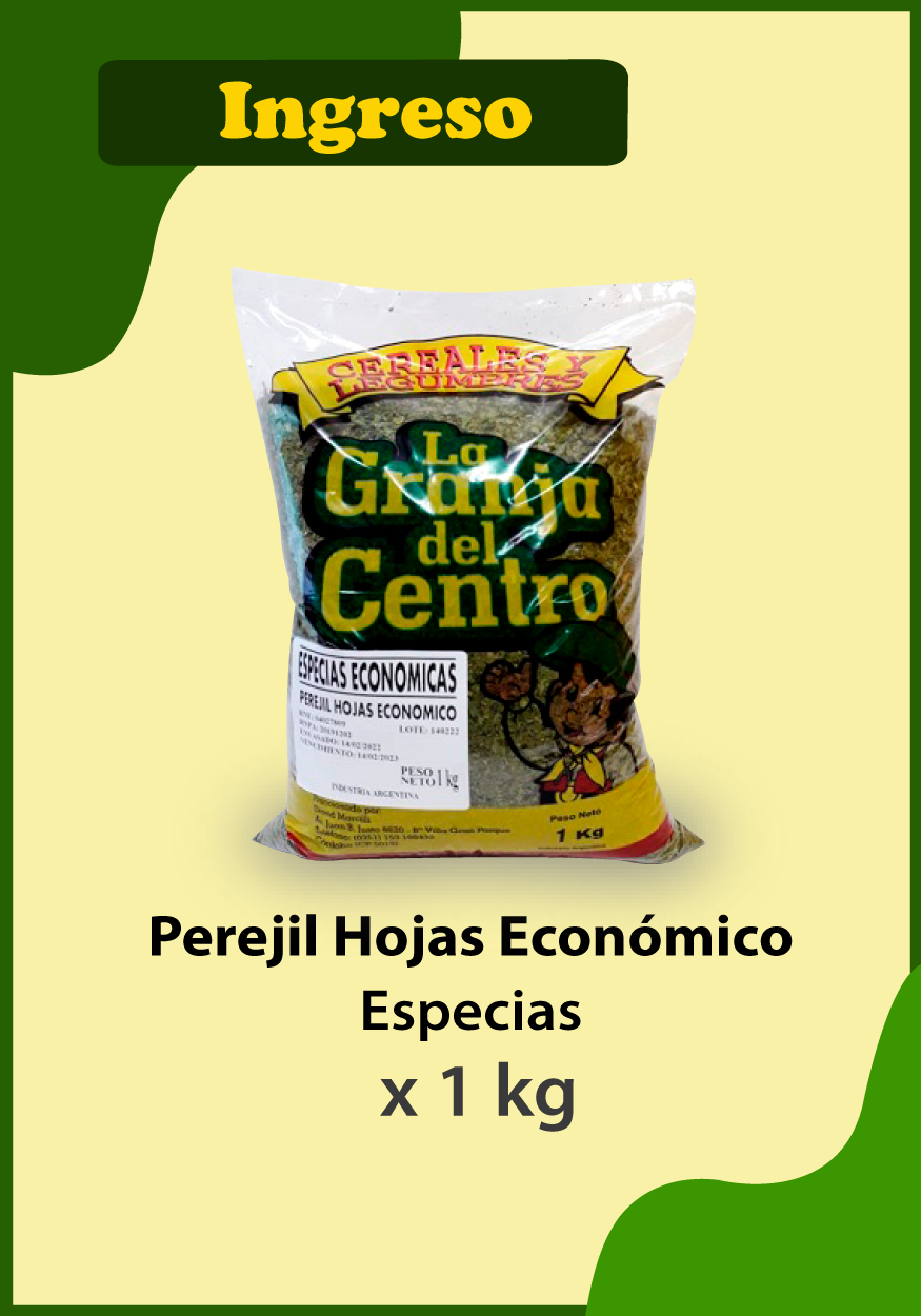 Novedades Productos ESPECIAS -Perejil Hojas Economico x 1kg